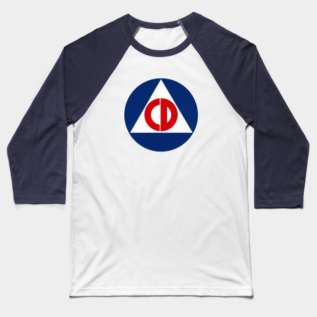 1950 Civil Defense Baseball T-Shirt by historicimage